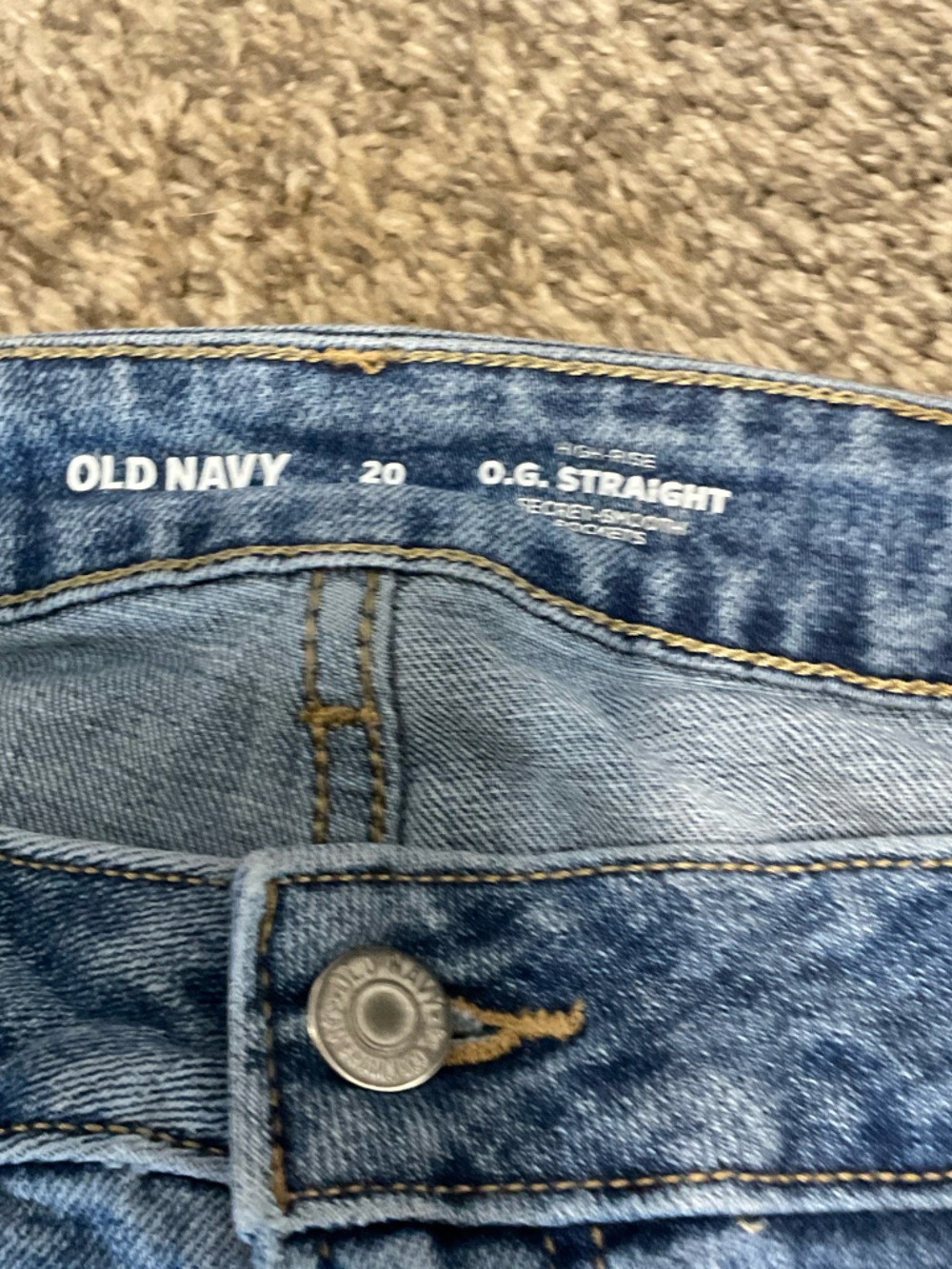 Old Navy O. G. Straight High-Rise Cropped Side Split Jeans Size 20 - Picture 4 of 7